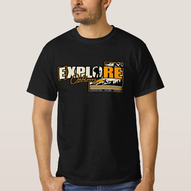 Explore Outdoors Adventure Graphic T-Shirt for Men (Front)