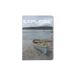 "Explore" Passport Holder with Row Boat