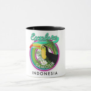 explore Samosir indonesia travel logo Mug