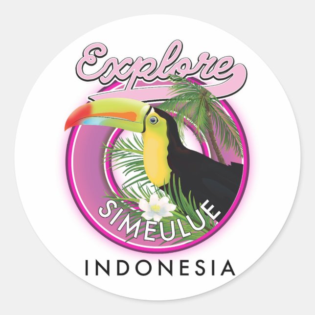 Explore Simeulue Indonesia logo. Classic Round Sticker (Front)