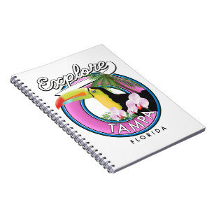 Explore Tampa Florida retro logo Notebook