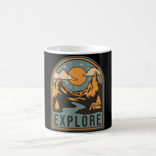 Explore text design coffee mug