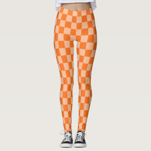 Explore the Beauty of Orange Chequerboard Leggings