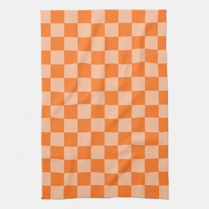 Explore the Beauty of Orange Chequerboard Tea Towel