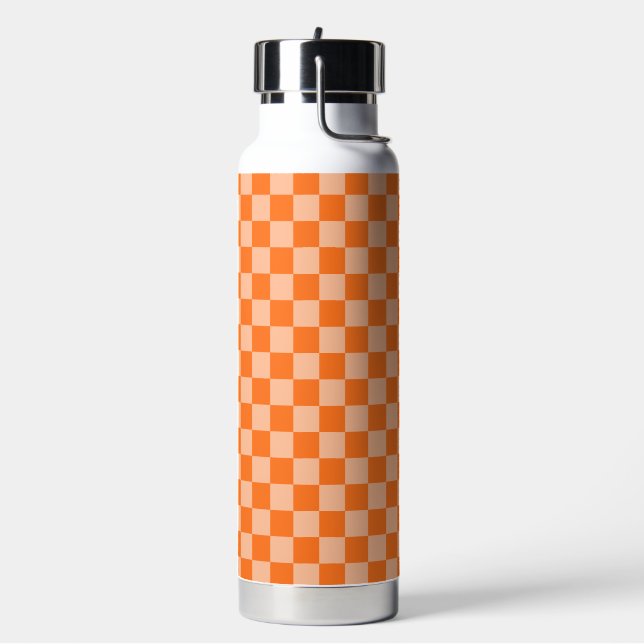 Explore the Beauty of Orange Chequerboard Water Bottle (Left)
