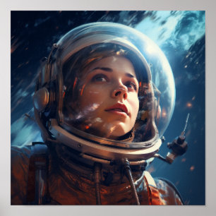 Explore the Cosmos with our Captivating Astronaut  Poster