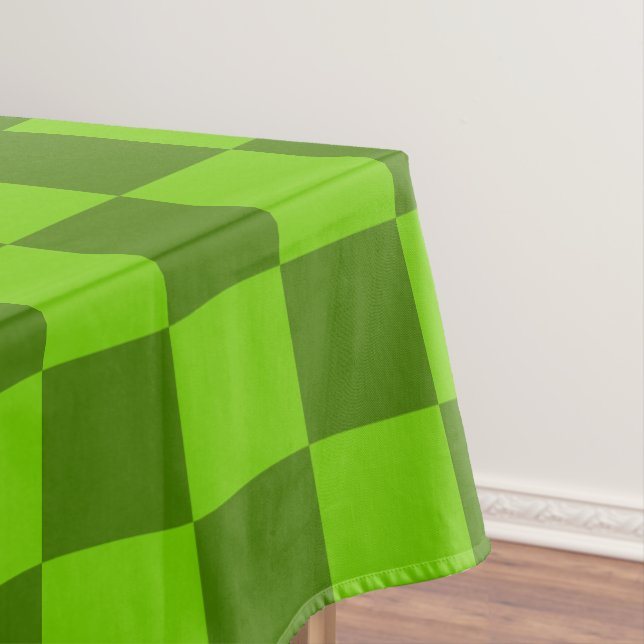 Explore the Elegance of Green Chequerboard Pattern Tablecloth (In Situ)