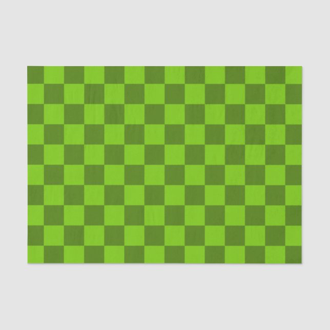 Explore the Elegance of Green Chequerboard Pattern Tissue Paper (Front)