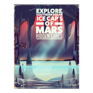 Explore the Ice Cap's Of Mars' Hidden lakes. Photo Print