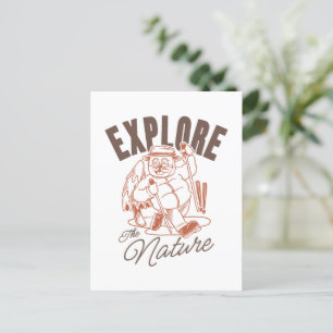 Explore The Nature – Vintage Cat Hiker Postcard