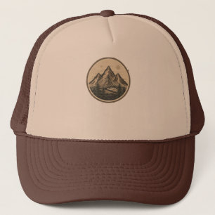 Explore the Peaks – Mountain Vector Emblem Trucker Hat