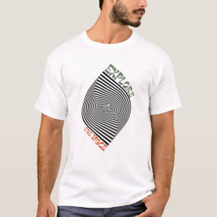 Explore The Space Optical Illusion Fingerprint T-Shirt