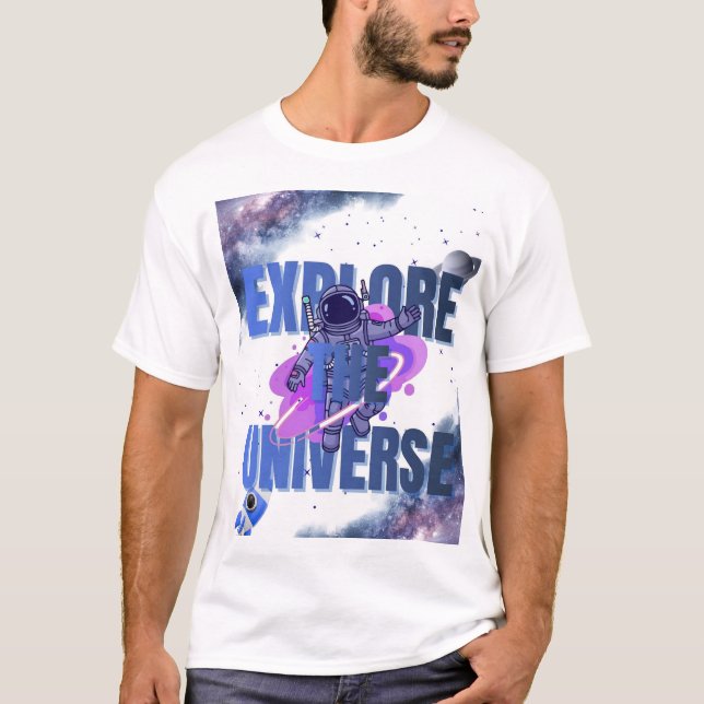 Explore The Universe Astronaut Space T-Shirt – Gal (Front)