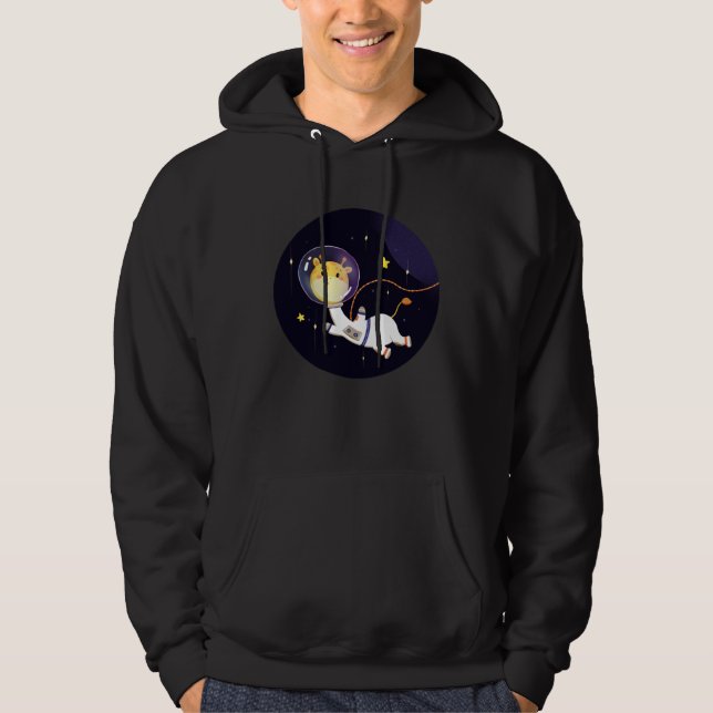 Explore the Universe Cute Baby Giraffe Astronaut G Hoodie (Front)