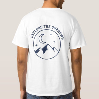 “Explore the Unknown” Minimal Mountain & Moon  T-Shirt