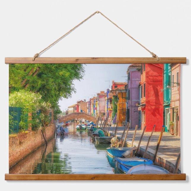 Explore the Vibrant Charm of Burano Hanging Tapestry (Front)