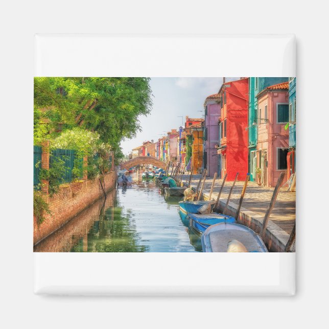 Explore the Vibrant Charm of Burano Magnet (Front)