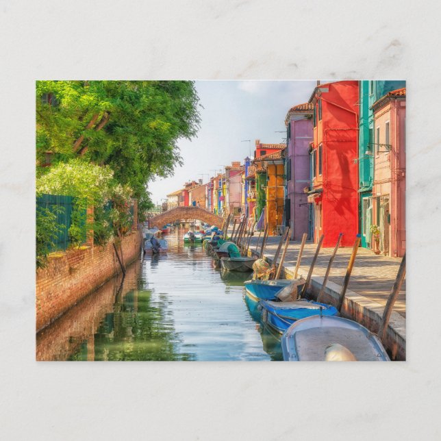 Explore the Vibrant Charm of Burano Postcard (Front)