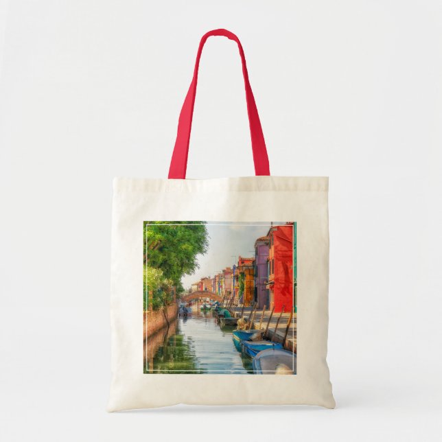 Explore the Vibrant Charm of Burano Tote Bag (Front)