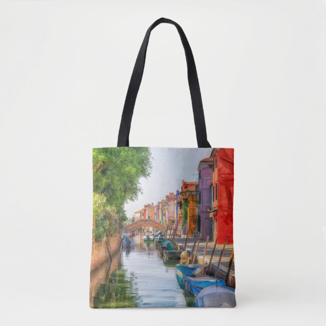 Explore the Vibrant Charm of Burano Tote Bag (Front)
