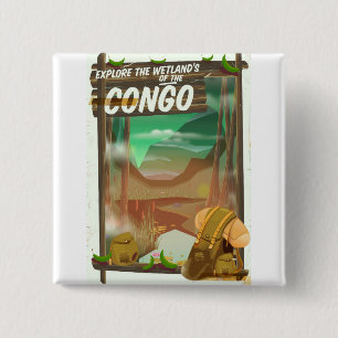 Explore the Wetlands of the Congo 15 Cm Square Badge