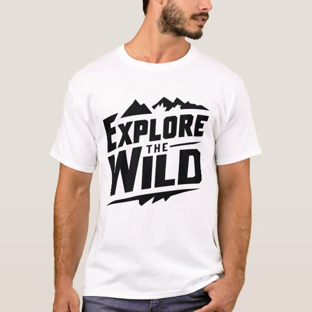 Explore the wild design on a white T-Shirt  (Front)