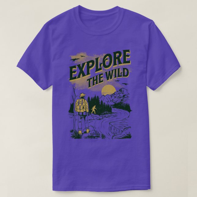 Explore the Wild Hunting Distress T-Shirt (Design Front)
