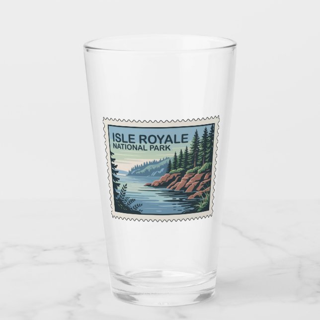 Explore the Wild Side of Isle Royale Stamp Glass (Front)