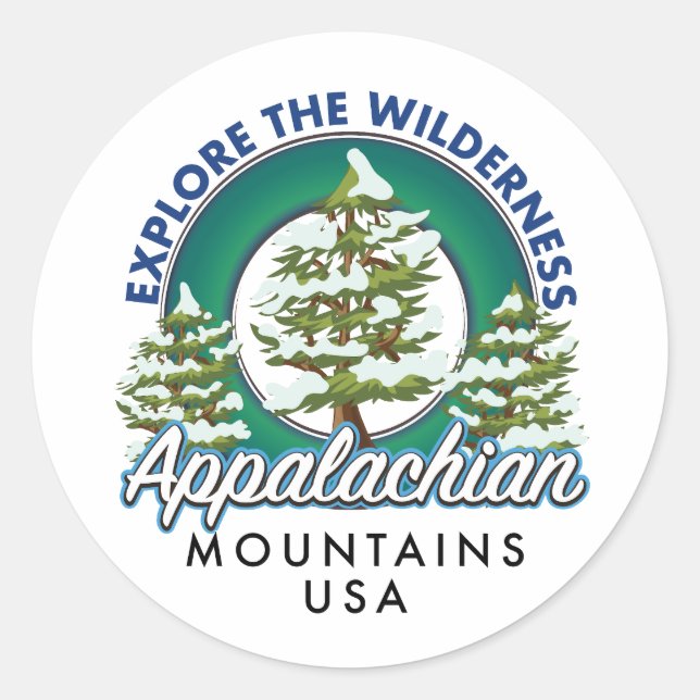 Explore the Wilderness Appalachian Mountains trave Classic Round Sticker (Front)