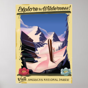 Explore the Wilderness! ski poster