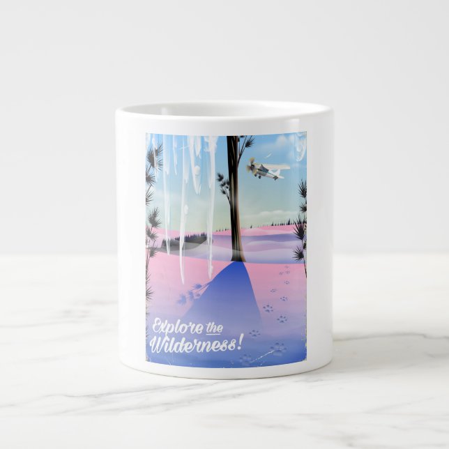 Explore the wilderness! Winter animal prints Large Coffee Mug (Front)