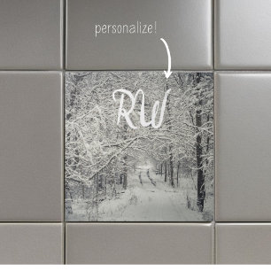 Explore the winter forest trails ceramic tile