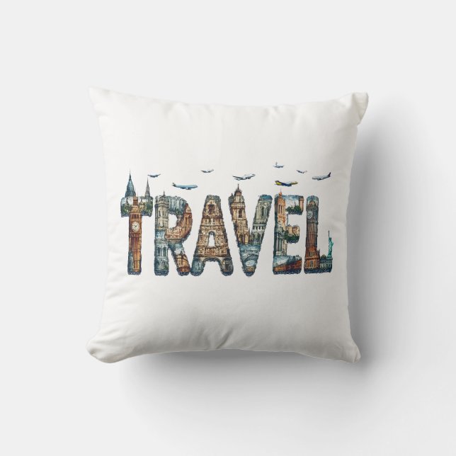 Explore the World Travel Pillow (Front)