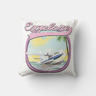 Explore travel logo cushion