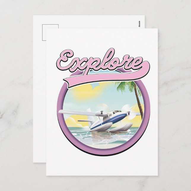 Explore travel logo holiday postcard (Front/Back)