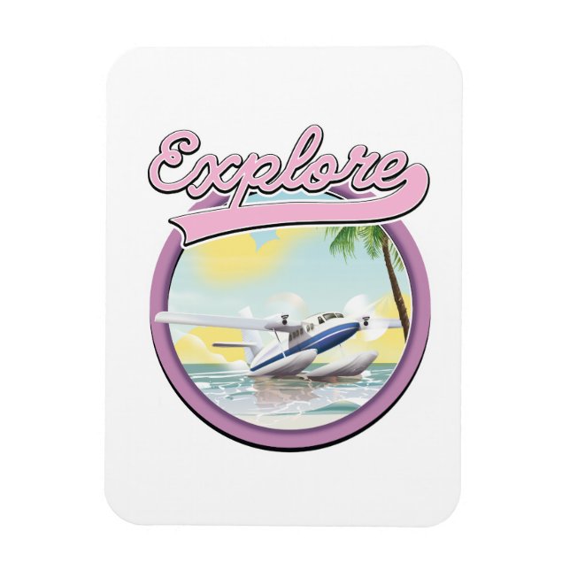 Explore travel logo magnet (Vertical)