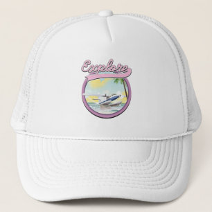Explore travel logo trucker hat