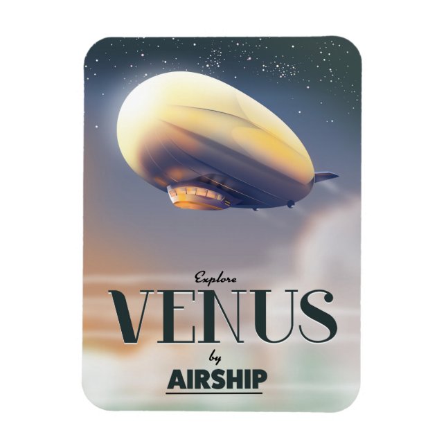 Explore Venus By Airship Magnet (Vertical)