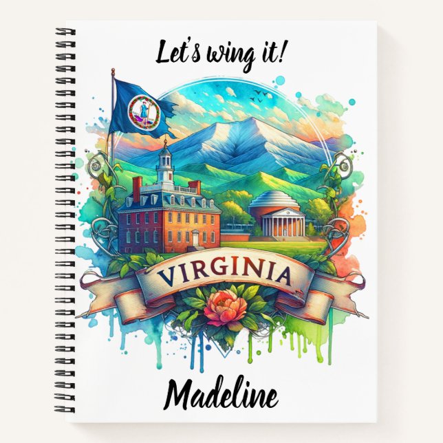 Explore Virginia's stunning landscapes Notebook (Front)