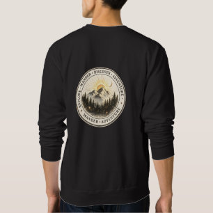 Explore Wander Discover Front Chest Back Print Sweatshirt