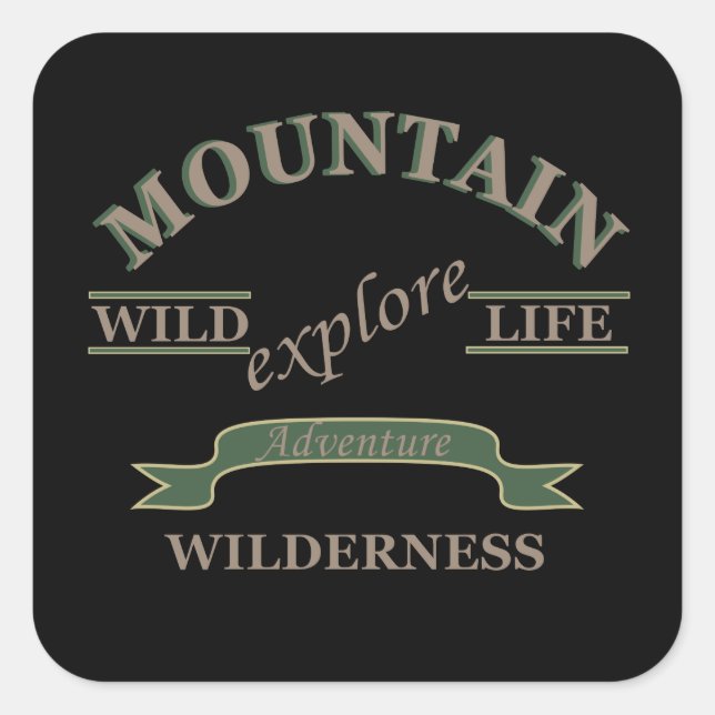 Explore wild life mountain wilderness square sticker (Front)