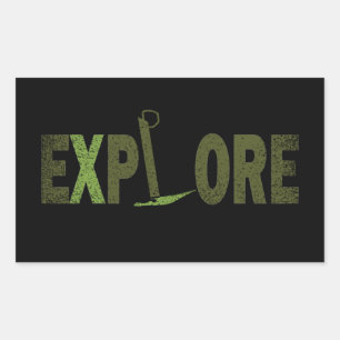 Explore wilderness explorer rectangular sticker