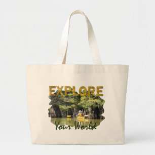 Explore Your World – Kayaking Large Tote Bag