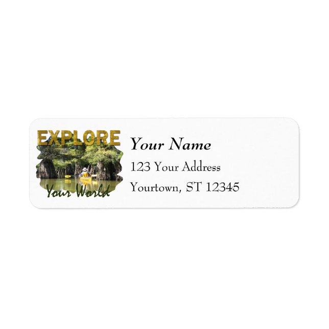 Explore Your World – Kayaking Return Address Label (Front)
