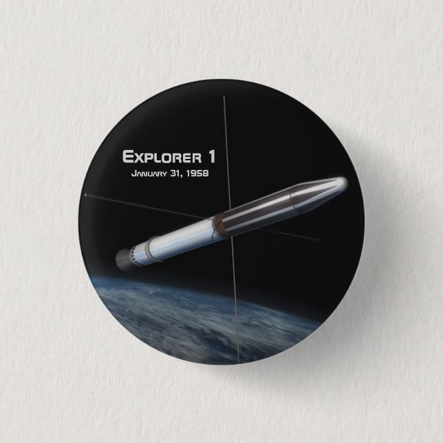 Explorer 1 Earth Satellite 3 Cm Round Badge (Front)