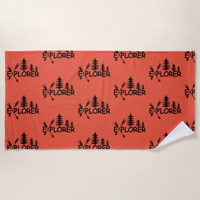 Explorer Design - Beach Towel (Front)