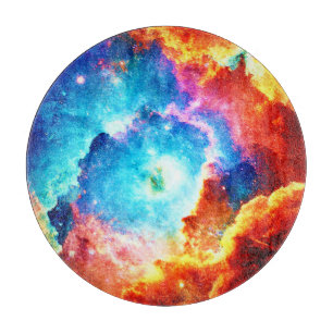 Exploring Colourful Nebula Art Cutting Board