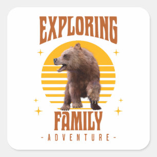 Exploring Family Adventure Square Sticker