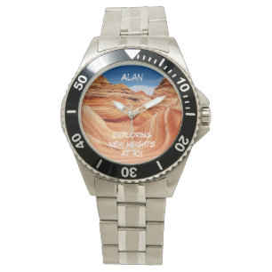 Exploring New Heights Hikers Wrist Watch Stainless