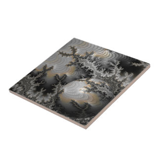 Exploring the Mandelbrot Realm Ceramic Tile